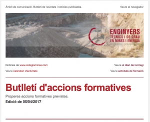 Butlletí &quot;Actes i accions formatives&quot;