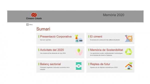 Continguts útils i interessants en la Memòria 2020 de Ciment Català