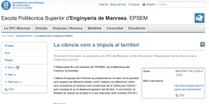 La ciència com a impuls al territori