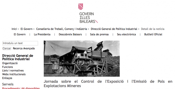 Control de l&#039;emissió i exposició de pols en explotacions mineres.