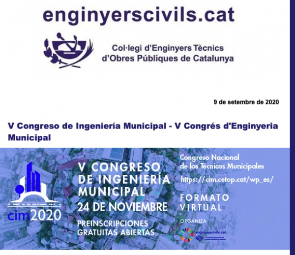 V Congrés d&#039;Enginyeria Municipal